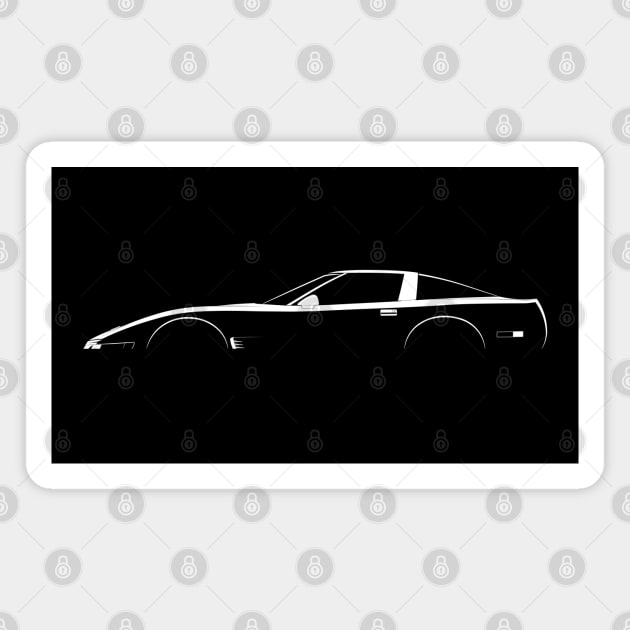 Chevrolet Corvette (C4 1991) Silhouette Magnet by Car-Silhouettes